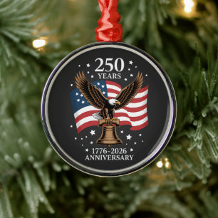 Adler und Flagge 250 Jahre Amerika 1776-2026 Ornament Aus Metall