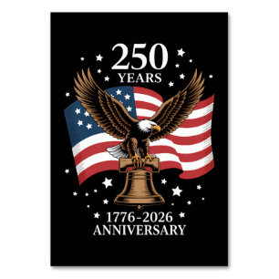 Adler und Flagge 250 Jahre Amerika 1776-2026 Tischnummer