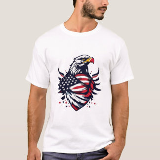 Adler und Flagge Amerikas - Patriotischer Symbolis T-Shirt