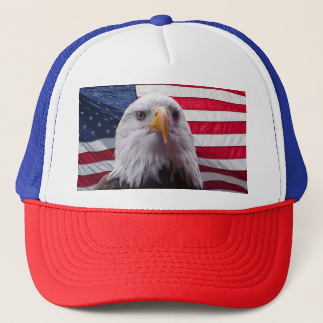 Adler und Flagge Truckerkappe (Vorderseite)