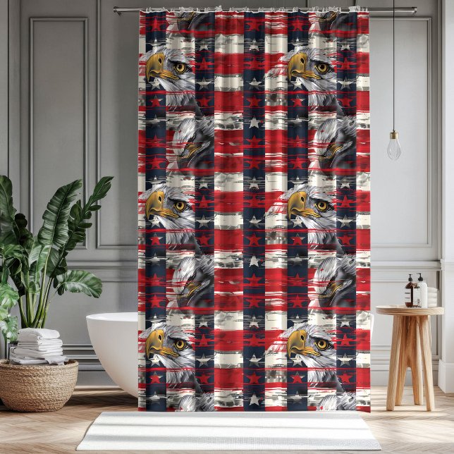 Adler und Flagge Vorhang 4. Juli Badezimmer Akzent (Eagle and Flag Curtain 4th of July Bath Accent)