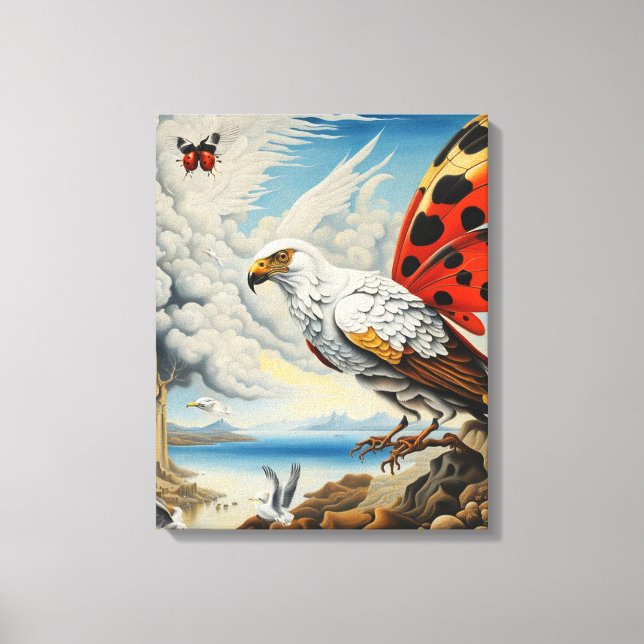Adler und Ladybug-Szene Leinwanddruck (Vorderseite)