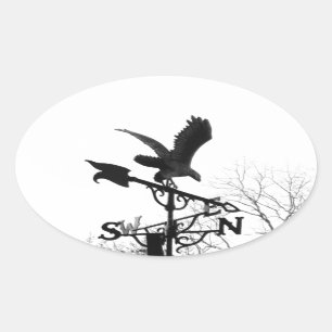 Adler und Pfeil Ovaler Aufkleber