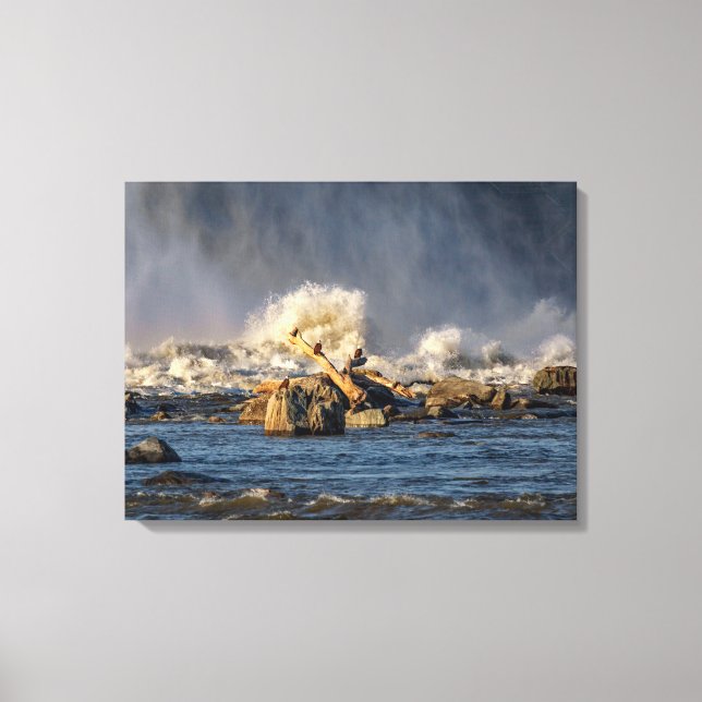 Adler und raues Wasser Leinwanddruck (Vorderseite)