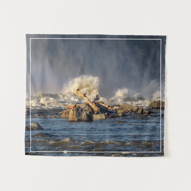 Adler und raues Wasser Wandteppich (Vorderseite (Horizontal))