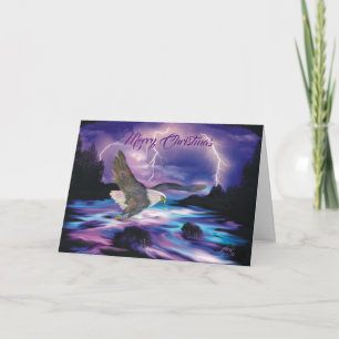 Adler verbreitet Frieden auf Erden Feiertagskarte