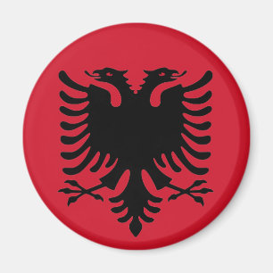 Adler von Albanien Flag Schwarz auf einem roten Kü Magnet