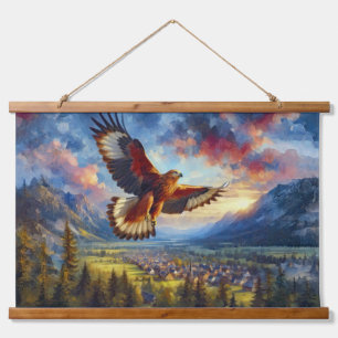 Adler Wandteppich Mit Holzrahmen