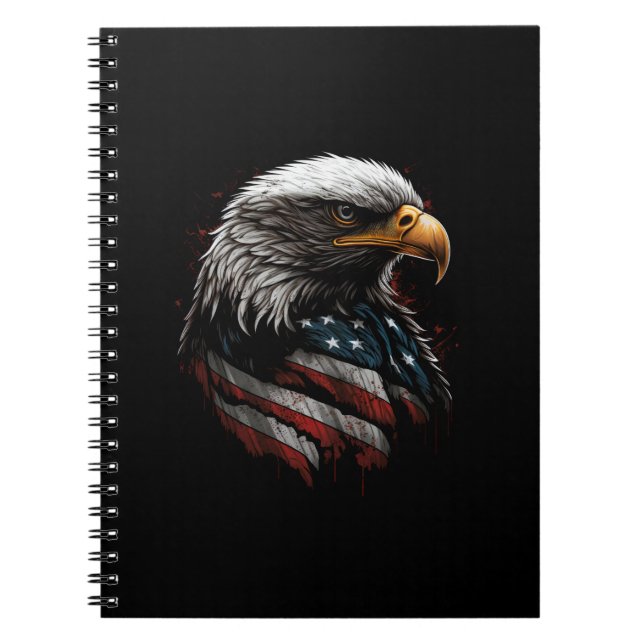 Adlerdesign mit amerikanischer Flagge Notizblock (Vorderseite)