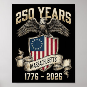 Adlerflagge 250 Jahre 1776-2026 250. Geburtstag Ma Poster