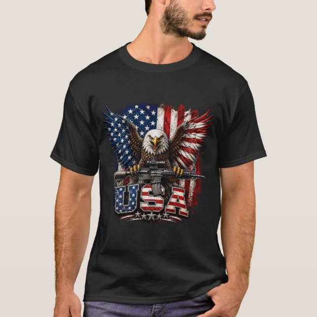 Adlerflagge 4. Juli T-Shirt (Vorderseite)