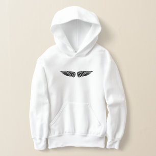 Adlerflügeldruck schwarze Kinder Kapuzenpullover Hoodie