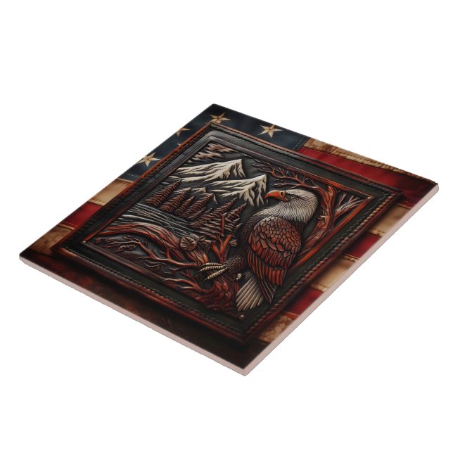 Adlerhorbe mit Bergrücken Fliese (Seite)