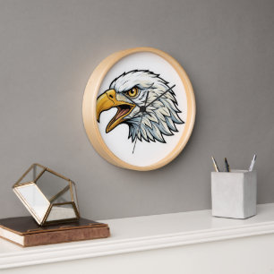 Adlerkopf gestaltete Wanduhr
