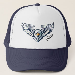 Adlerkopf- und Flügel-Emblem Truckerkappe