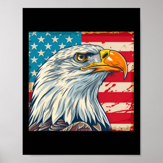 Adlerkopf USA-Flagge US-Flagge  Poster