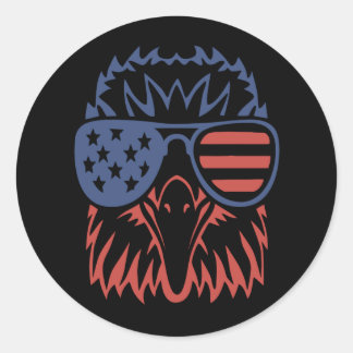 Adlerliebhaber-Geschenk| Adler-amerikanische Flagg Runder Aufkleber