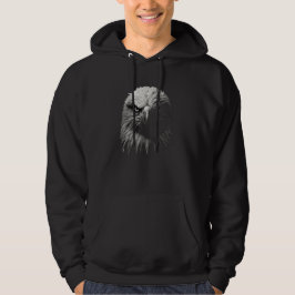 Adlerportrait in Schwarz und Weiß Hoodie