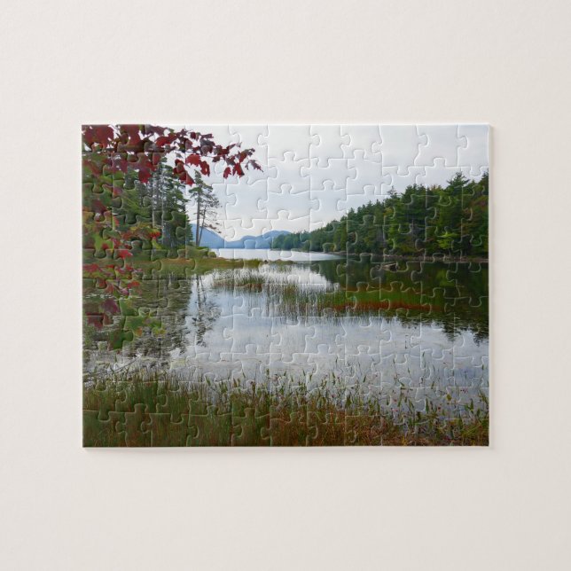 Adlersee und Blätter des Roten Apfels II Puzzle (Horizontal)