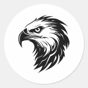 Adlervogel der Greifvogel-Silhouette Runder Aufkleber