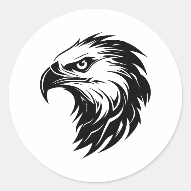 Adlervogel der Greifvogel-Silhouette Runder Aufkleber (Vorderseite)