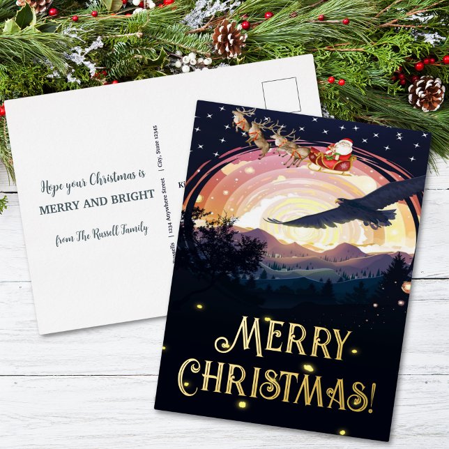 Adlerwacht über den Santa Folien Feiertagspostkarte (Von Creator hochgeladen)