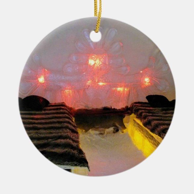 Adlerzimmer im Hotel de Glace, Quebec, Kanada Keramik Ornament (Vorne)