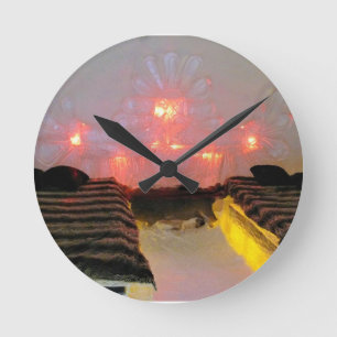 Adlerzimmer im Hotel de Glace, Quebec, Kanada Runde Wanduhr