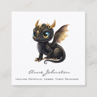 Adlige Baby Dragon Square Business Card Quadratische Visitenkarte