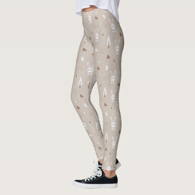 Adlige Kaninchen Kindermuster Leggings (Links)