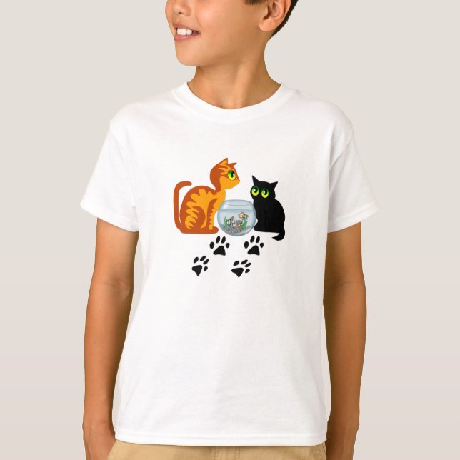 Adlige Katzen im Spiel T-Shirt (Vorderseite)