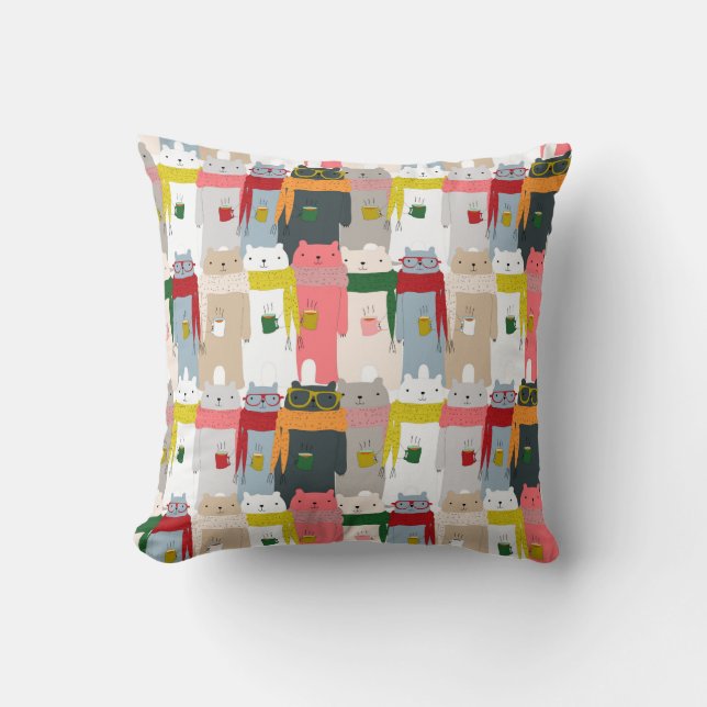 Adlige Polar Bears Throw Kissen (Vorderseite)