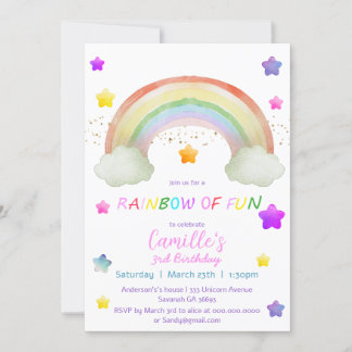 Adlige Regenbogensterne zum Geburtstag Einladung