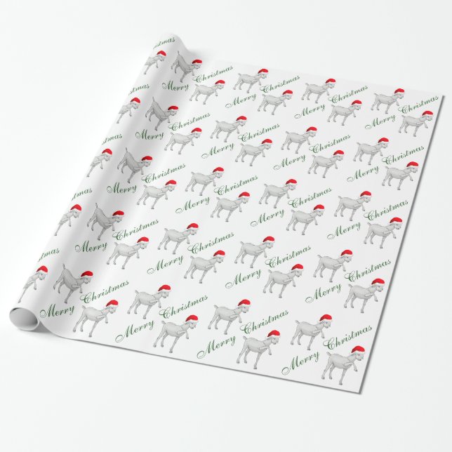 Adlige Saanen Goat Christmas Wrapping Paper Geschenkpapier (Ungerollt)