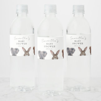 Adlige Safaritiere Baby Duschkarten und Geschenk Wasserflaschenetikett