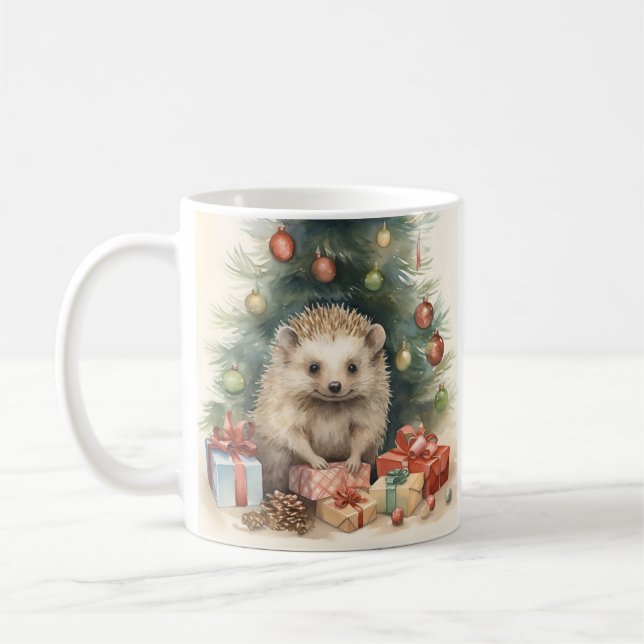Adlige Weihnachten Igel Feiertag Kaffee Tasse (Links)