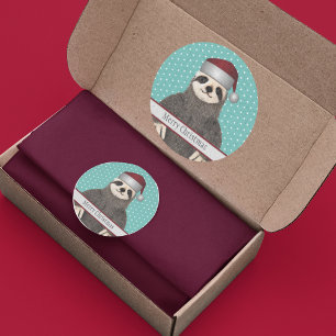 Adlige Weihnachtsmilch Aquamariner Name Kinder Tie Runder Aufkleber