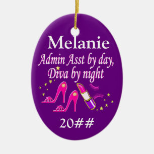 ADMIN ASST FASHION QUEEN PERSONALISIERTE ORNATION KERAMIKORNAMENT
