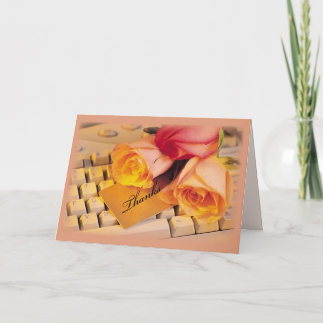 Admin Pro Computer-Rose dank Dankeskarte (Vorderseite)