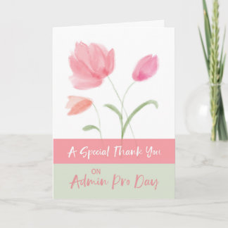 Admin Pro Day Vielen Dank für die rosa Blume Karte