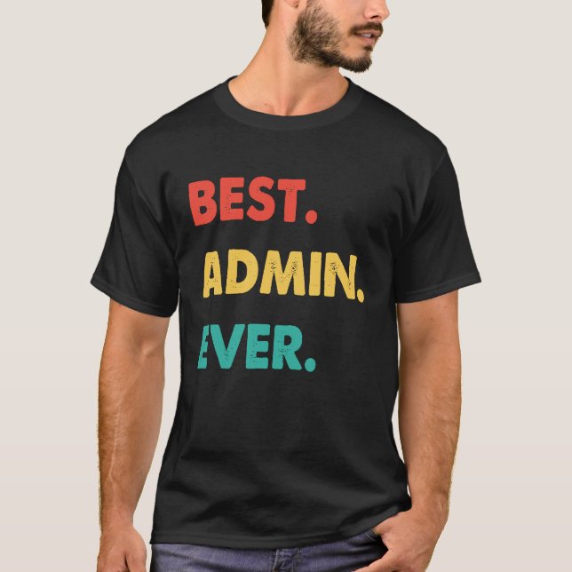 Admin Retro Bester Admin je T-Shirt (Vorderseite)