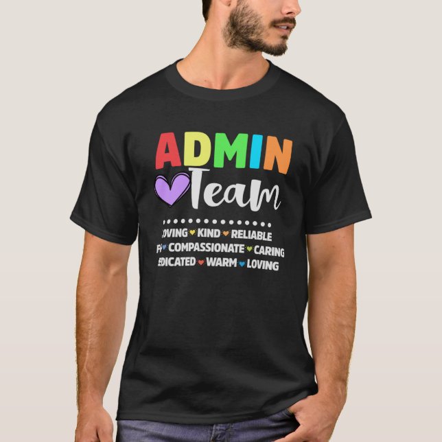 Admin School Assistentin Squad Hauptteam Admini T-Shirt (Vorderseite)