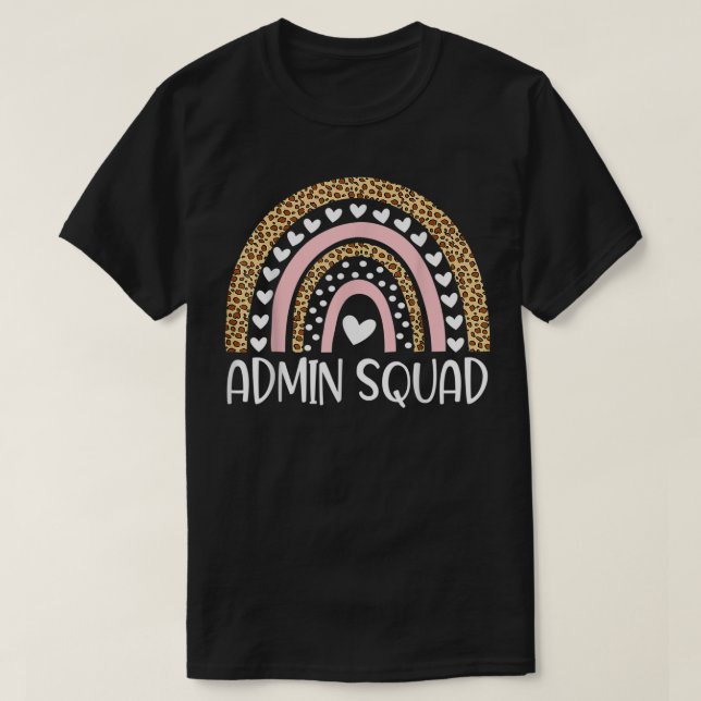 Admin Squad Administrator Rainbow Teacher zurück T-Shirt (Design vorne)