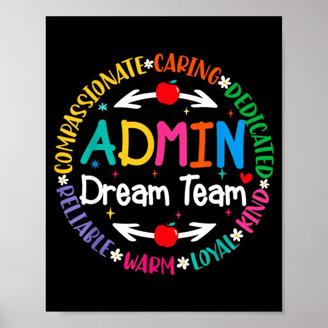 Admin Traumteam zurück zur Schule Vorderbüro Poster (Vorne)
