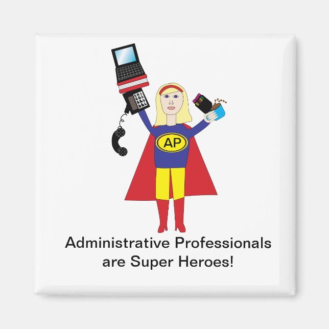 Administrative Beruflich Super Hero Magnet (Vorne)