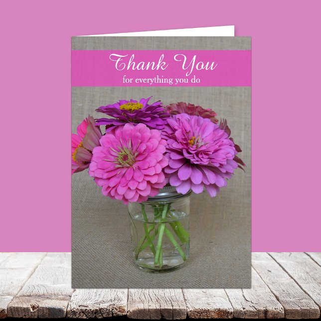 Administrative Professionals Day Card Zinnias Dankeskarte (Von Creator hochgeladen)
