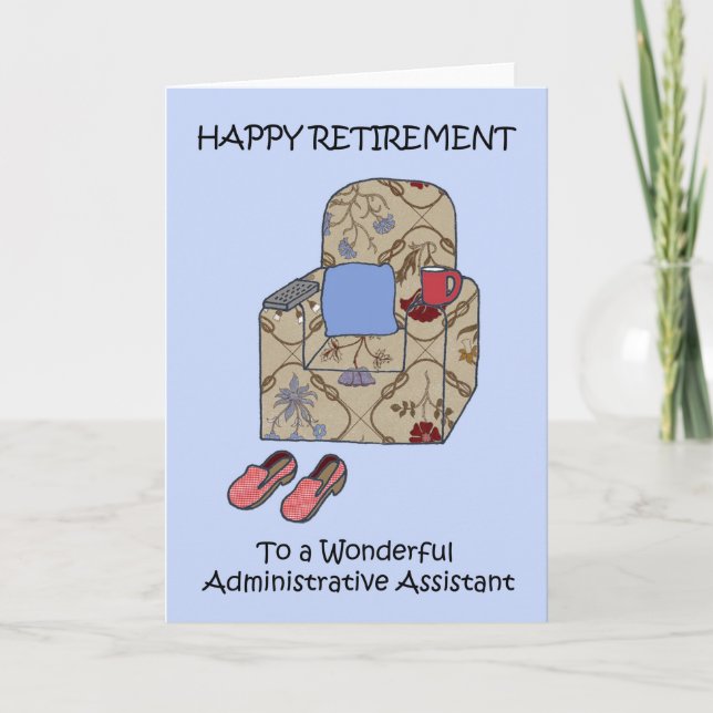 administrativer Assistant Retirement Cartoon. Karte (Vorderseite)