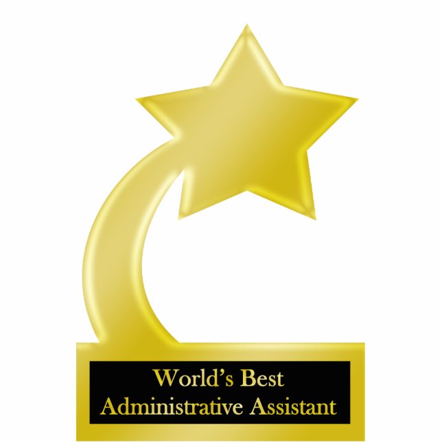 Administrativer Assistent, Gold Star-Prämientin Freistehende Fotoskulptur (Vorne)