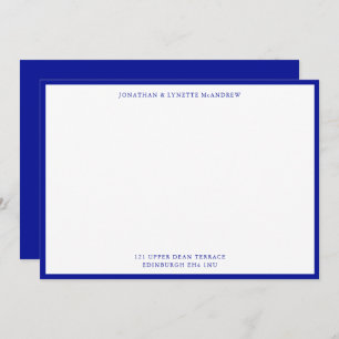 Admiral Blue Classic Border Flat Note Card Mitteilungskarte