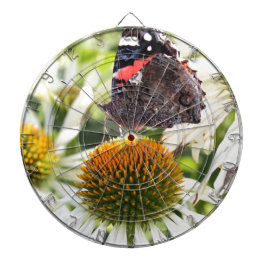 Admiral Butterfly auf Blume Dartscheibe